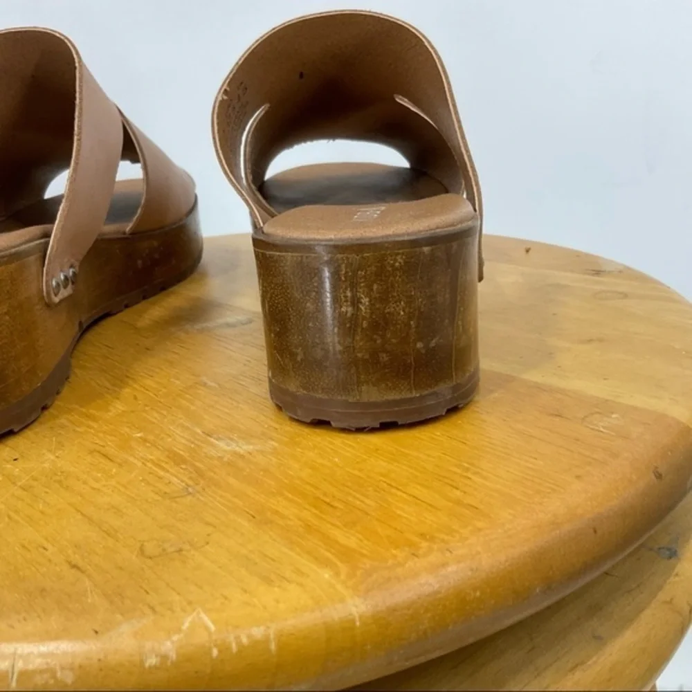 KDB Kelsi dagger leather wood platform sandal 7